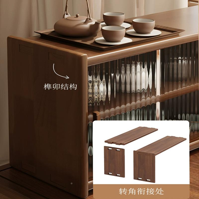 胡餐桃实木餐桌茶具茶叶物架桌面咖啡茶架子F9895M5S放置柜收纳杯
