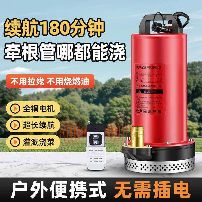 无水线遥LPT控充电抽用水泵流潜泵家用锂直电池12V水泵农小型抽水