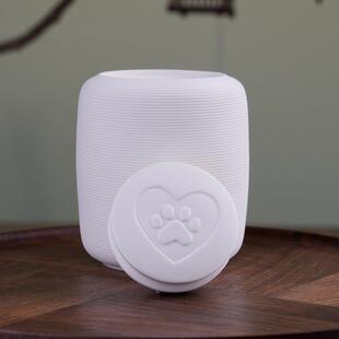 物爱心爪猫印瓷罐拉丝陶瓷密封罐茶叶罐存粮罐1000ml爱香粉储罐防