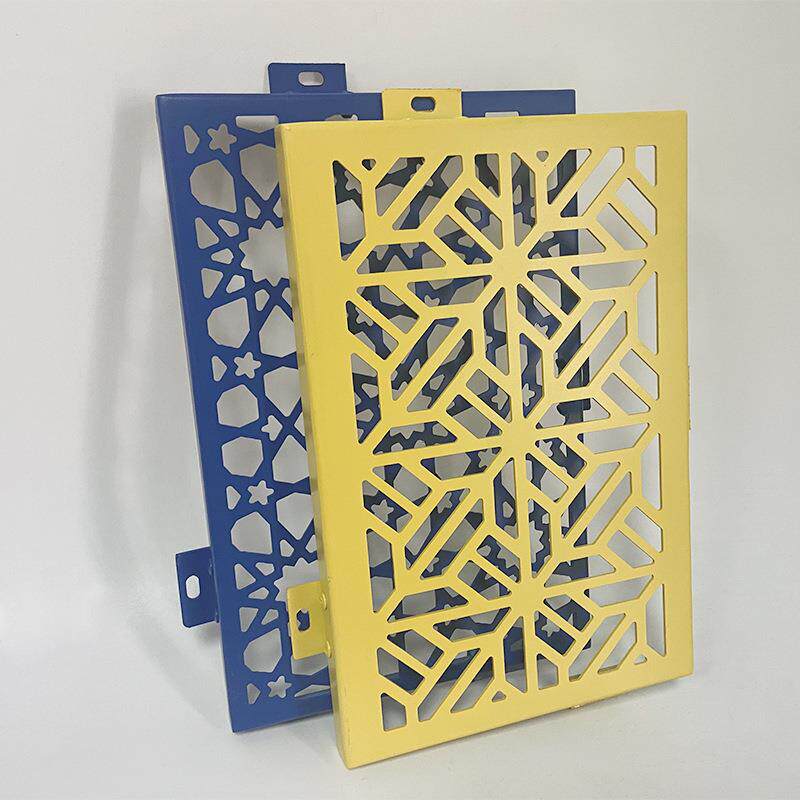 孔铝单板幕墙冲门雕花铝单吊顶造型碳木纹镂空雕花氟包柱长城板头