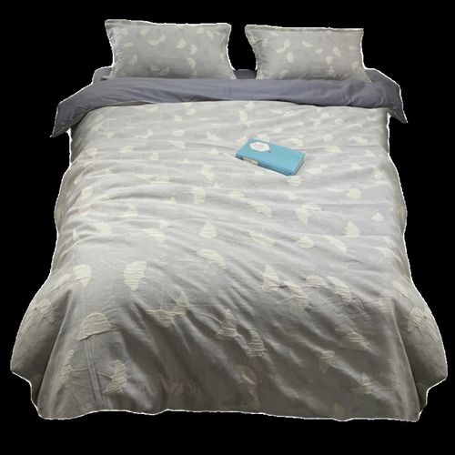 茗洋家访 80支纯棉AB双面母婴安全贴身面陶瓷磨毛秋冬暖绒四件套