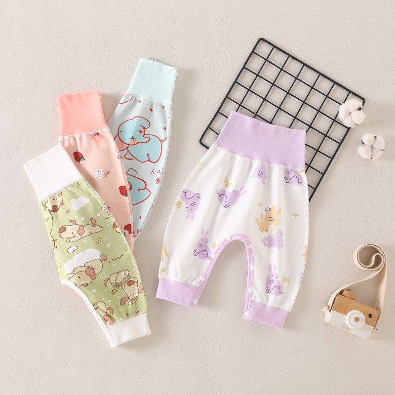 婴儿大pp裤高腰护肚大屁屁裤纯棉宝宝开裆裤子单件秋裤全棉春秋