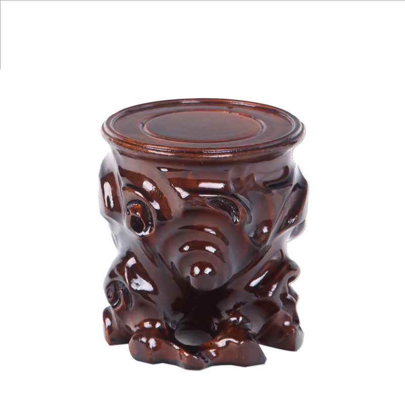 实木艺根雕 单元高圆型 工艺品 奇石 茶具 花瓶底座木座景德镇
