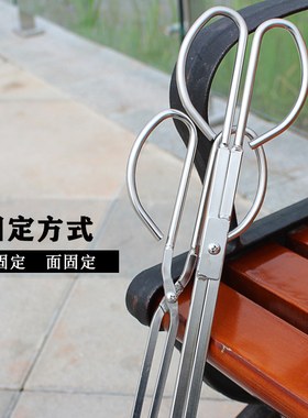 不锈钢垃圾夹家用火钳物业环卫钳加长加厚防滑齿防错位露营拾柴夹