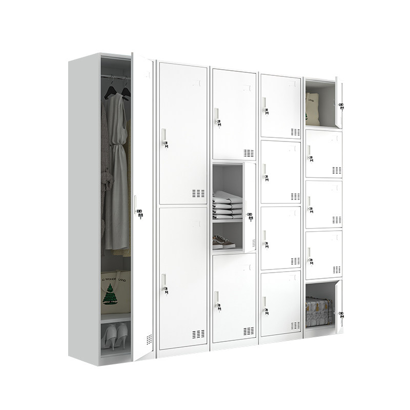 单门更衣柜铁皮柜员工储物柜单人窄收纳柜鞋柜45公分深办公室衣柜