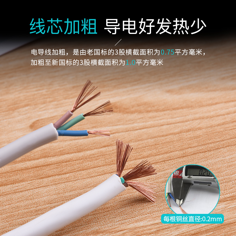 独立开关分控插排插座接拖插线板3/5米带长线多孔位学生宿舍家用