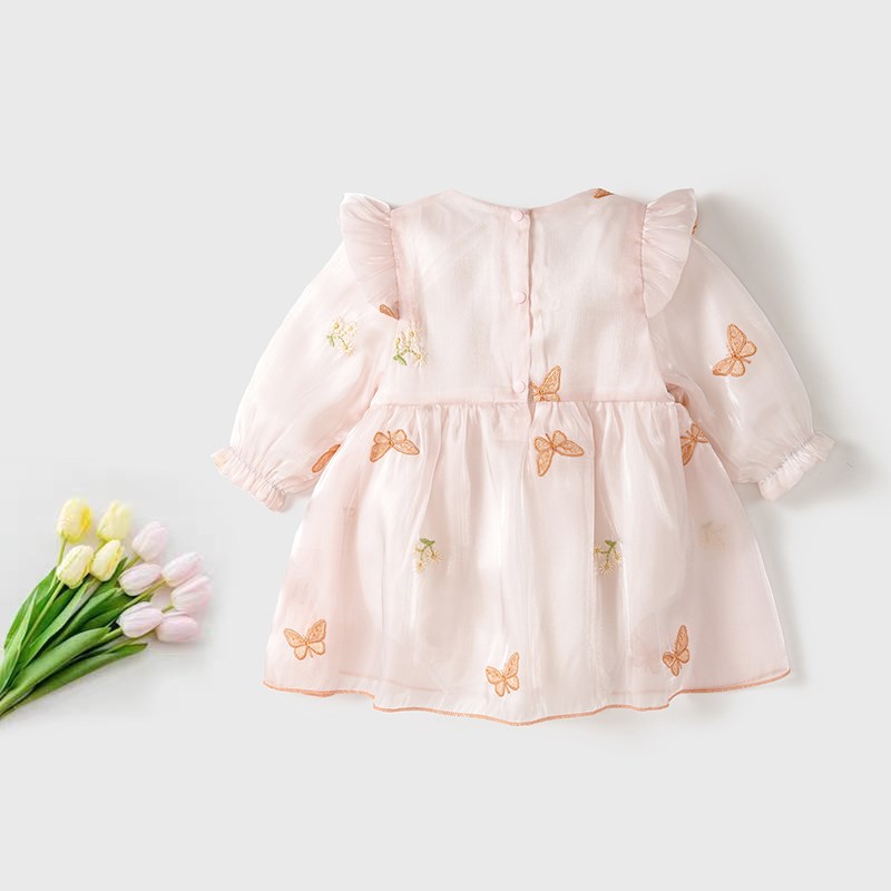 百天婴儿衣服春秋季女宝宝公主裙子洋气套装满月周岁礼服外出春装