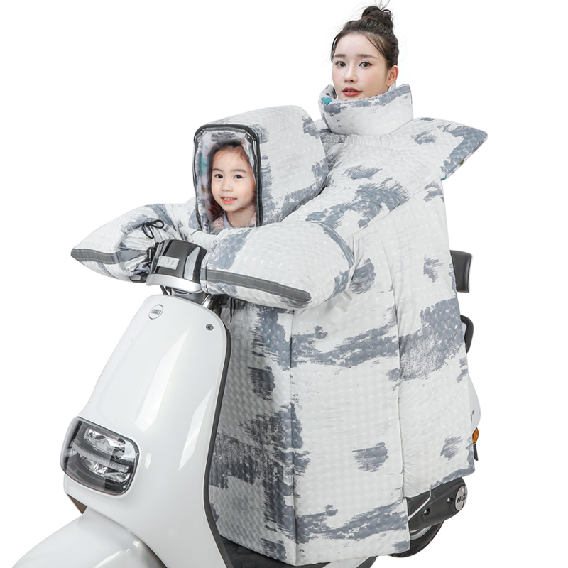 亲子挡风被电动车冬季加绒加厚母子儿童保暖冬款防风防水加大加宽