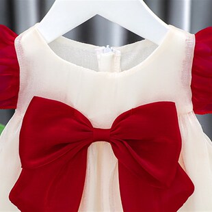 婴儿4个月0一6夏季装7衣服1周岁礼服4宝宝连衣裙2到3小女童公主裙