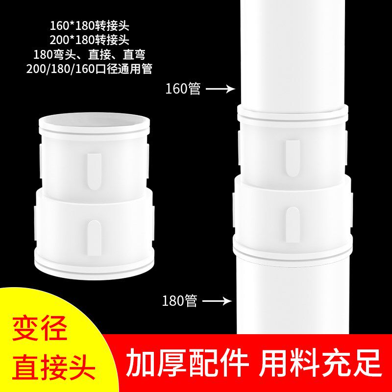 UPVC排水管160 180 200落水管下水管pvc管塑料管直接排烟管管道