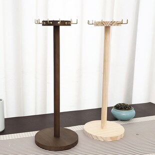 实木毛笔架胡桃木笔挂展示架复古桌面摆件多功能笔架收纳笔架摆件