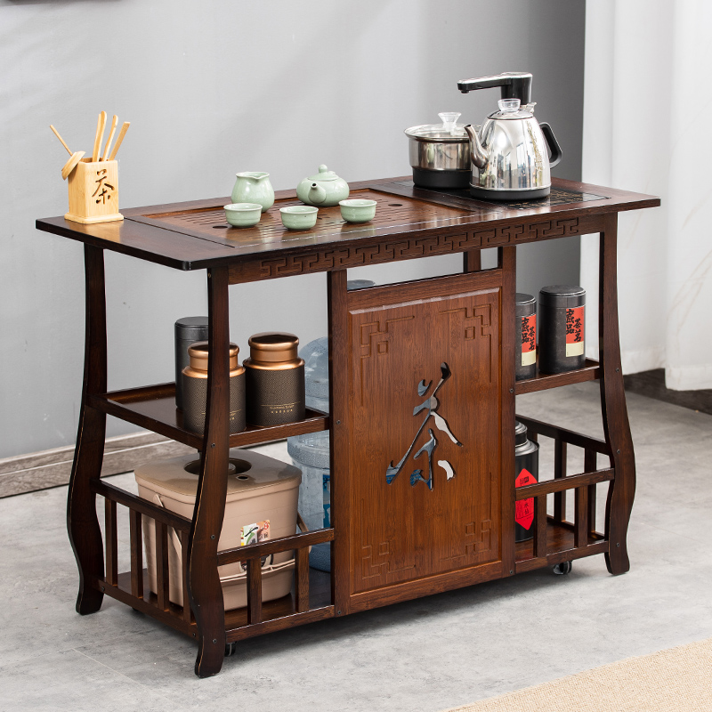 可移动茶桌新中式带轮办公室功夫茶几茶台客厅泡茶桌阳台小茶车
