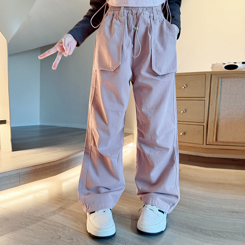 女童工装裤春秋款2024新款儿童早秋街舞裤子女孩大童秋装阔腿长裤,童装/婴儿装/亲子装,裤子,淘宝优惠券,粉丝福利购,淘宝优惠卷