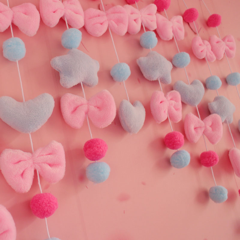 好运连连蓝星心免打孔隔断门帘学生成人儿童家用门帘装饰门帘客厅