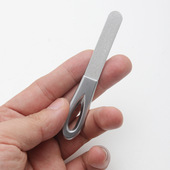 新款 双面不锈钢镀砂指甲锉超细磨砂抛光打磨条平板锉美甲修脚工具