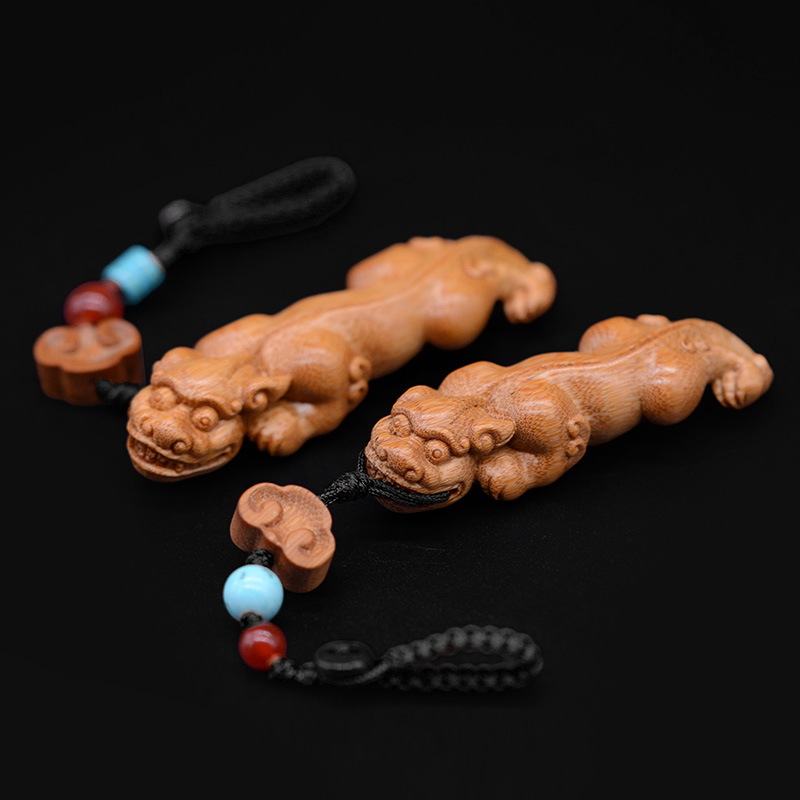 纯手工竹雕精工雕刻新款貔貅竹制手把件创意实心玉竹螭龙挂饰挂件