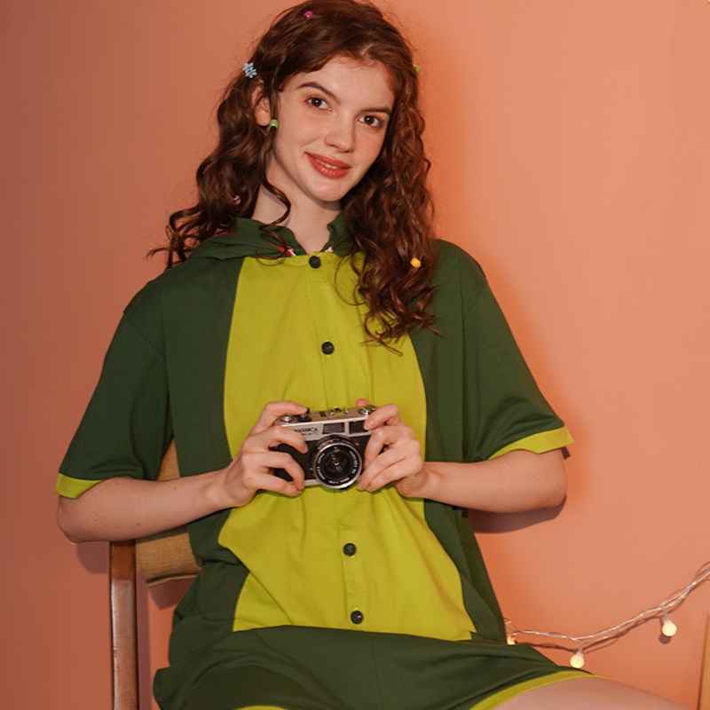 成年小恐龙连体睡衣夏季男女情侣纯棉宽松大码卡通动漫动物家居服