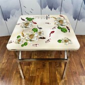 不锈钢桌子折叠方桌彩色家用餐桌圆桌烤火学习娱乐摆台户外免安装