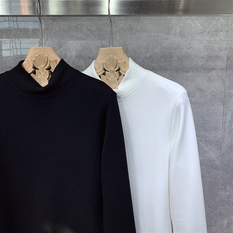 冬季新款保暖德绒长袖打底衫男士加厚白色半高领修身T恤加绒上衣,男装,T恤,淘宝优惠券,粉丝福利购,淘宝优惠卷