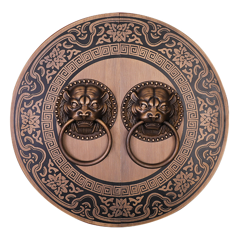 仿古大门中式纯铜门环兽头拉手把手复古圆形拉环门栓锁扣插销配件