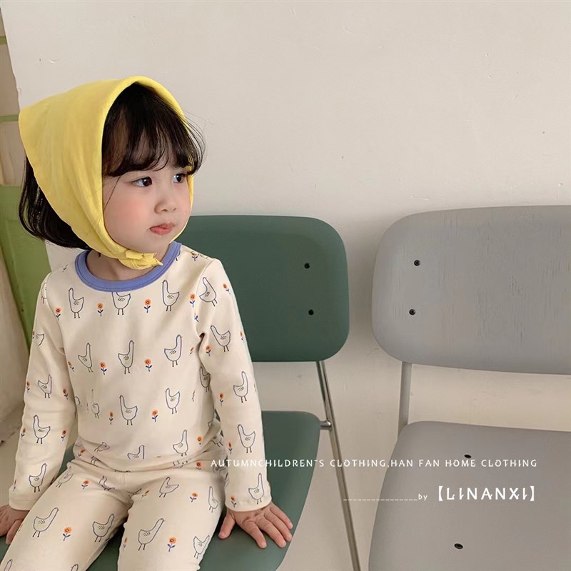 男女童家居服内衣套装儿童婴幼儿宝宝春秋装保暖无骨秋衣秋裤套装