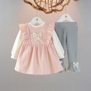 女童装春装女宝宝洋气公主裙三件套装0-4岁3婴儿春秋天小女孩衣服
