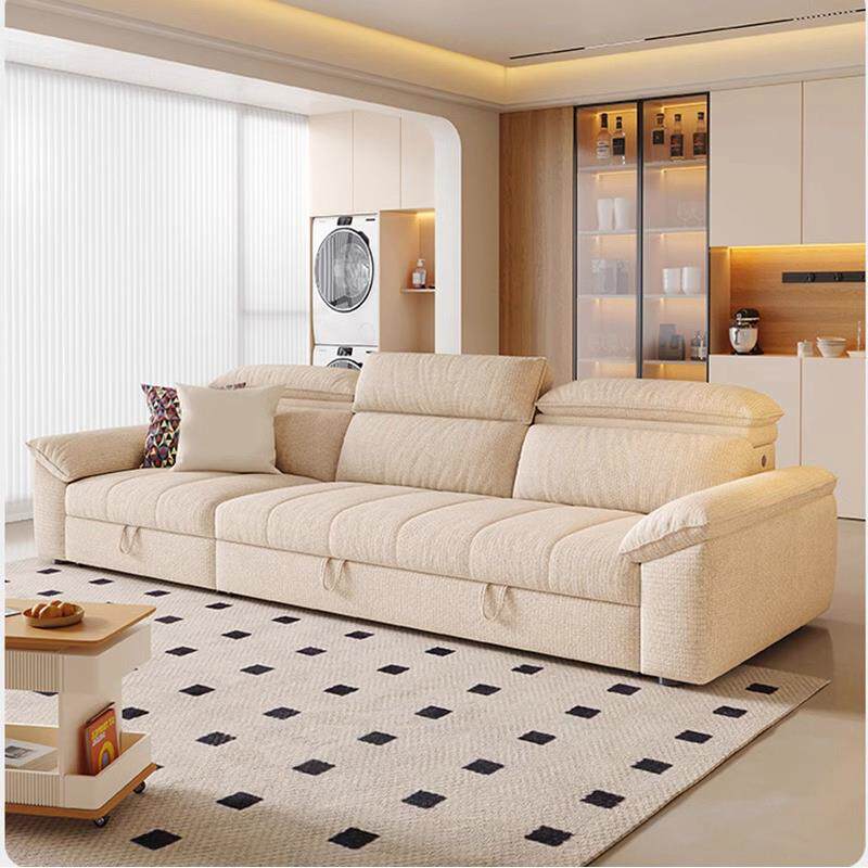 妃软垫收纳折棉麻布沙發床叠多功布能一体两用抽拉伸缩贵艺沙17发