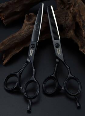 .B0寸DL-2980黑色华尔个性美发剪刀1理发剪平剪刘海6剪