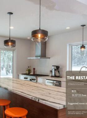 北欧工业风lfMG030-1Xt餐厅黑色玻璃吊o个性复古艺术灯创酒吧意吧