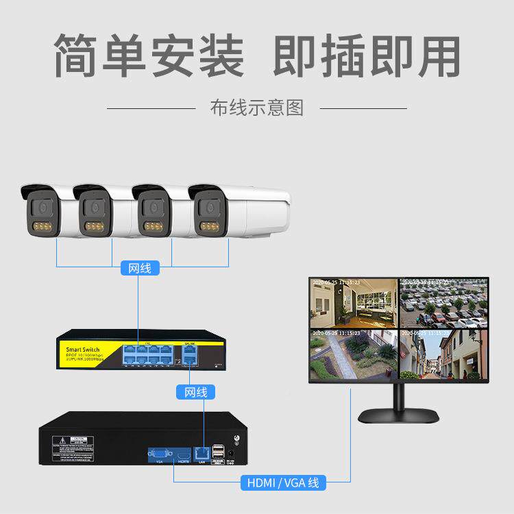 工厂商铺有线装540PO外E监控套网络清摄像机室摄像头高彩色夜视