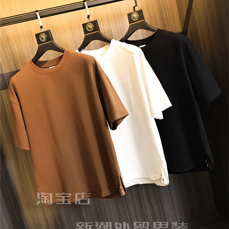马*同步/高端肌理棉质!春夏男士国潮OS版宽松百搭圆领短袖T恤衫