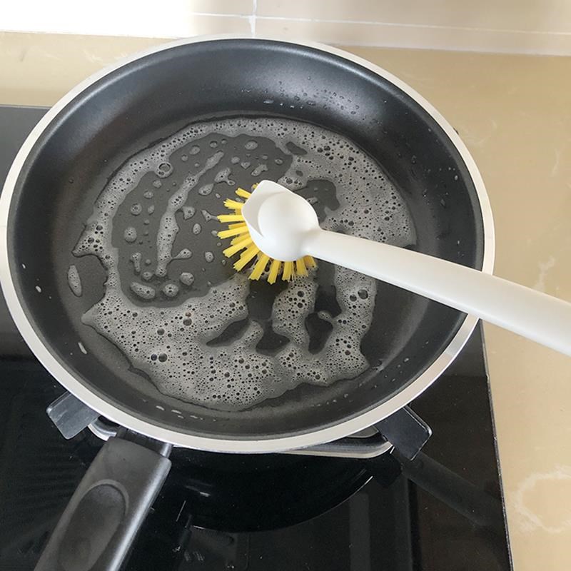 长柄洗锅刷子家用不伤锅不沾油厨房清洁刷带手柄刷锅神器涮锅除垢