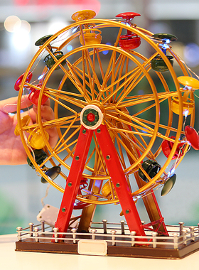 北欧轻奢摆件家居客厅卧室装饰品铁艺摩天轮玄关创意个性摆设送礼