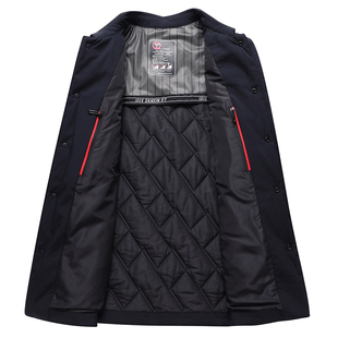 棉服中老年爸爸装 父亲翻领棉衣保暖中长款 轻薄棉外套 中年男士 冬装