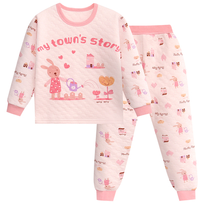 小青龙宝宝保暖衣套装纯棉儿童内衣全棉夹棉加厚秋冬卡通秋衣卫生