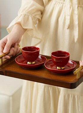 仲夏知己结婚敬茶杯套装一对改口主人杯敬酒喜杯新人陪嫁用品大全