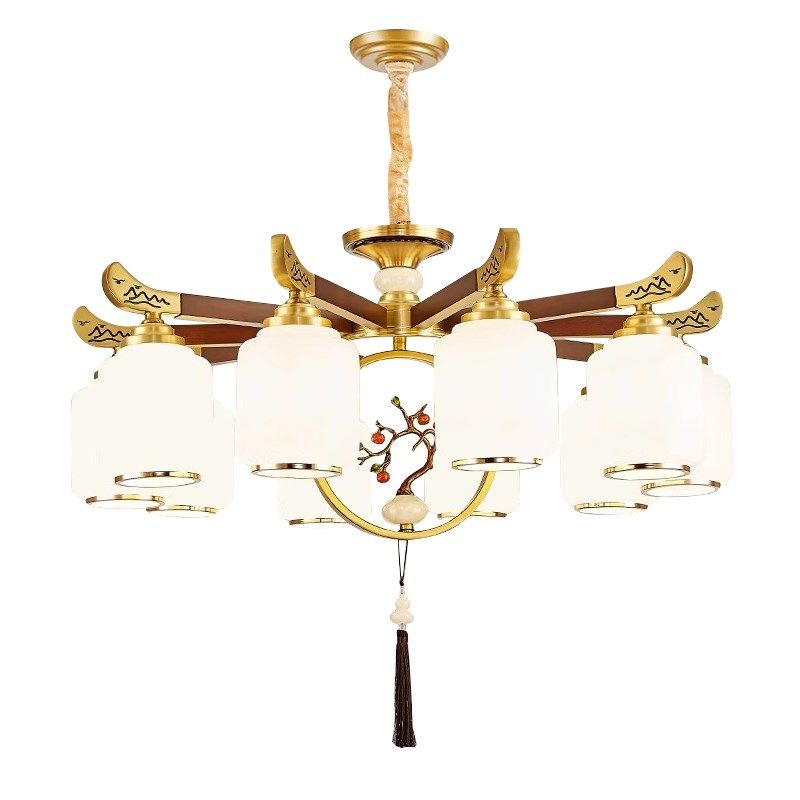 新中式吊灯锌合金实木客厅灯中国风家用餐厅卧室主灯广州中山灯具,家装灯饰光源,客厅吊灯,淘宝优惠券,粉丝福利购,淘宝优惠卷