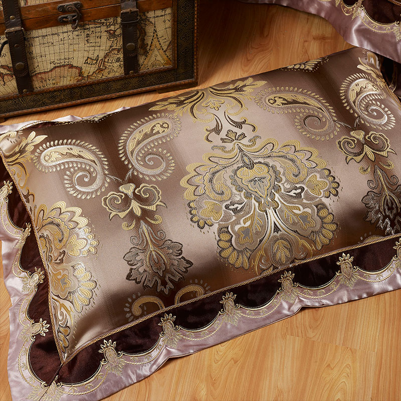 欧式贡缎提花四件套奢华样板房居家高档全棉纯棉床单被套床上用品