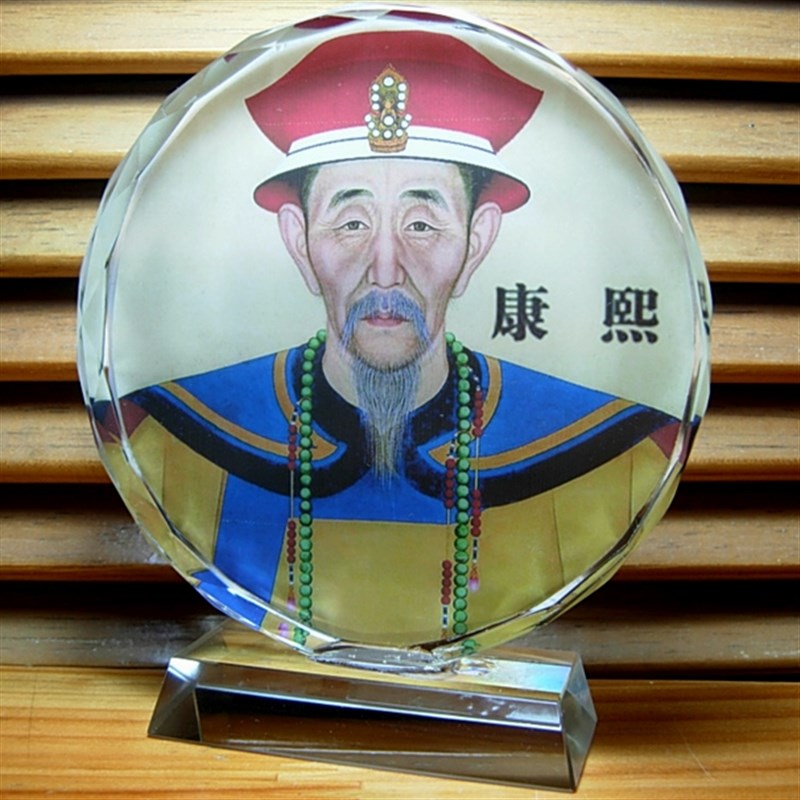 康熙皇帝摆设纪念品礼物装饰品清圣祖玩偶摆件水晶模型人偶公仔
