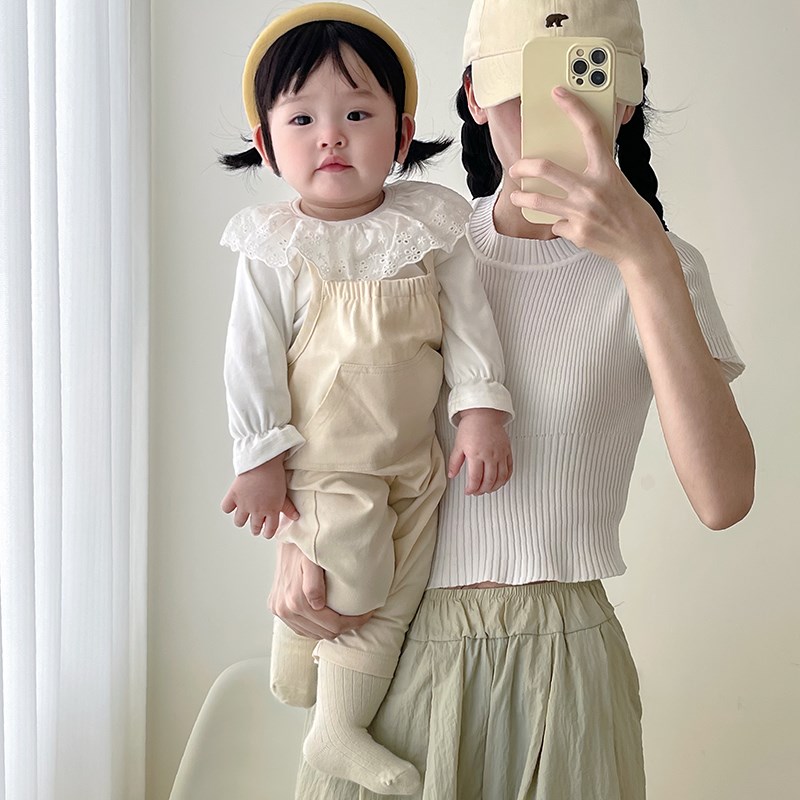 女童秋装套装婴儿春秋季长袖上衣背带裤两件套新款儿童装吊带长裤