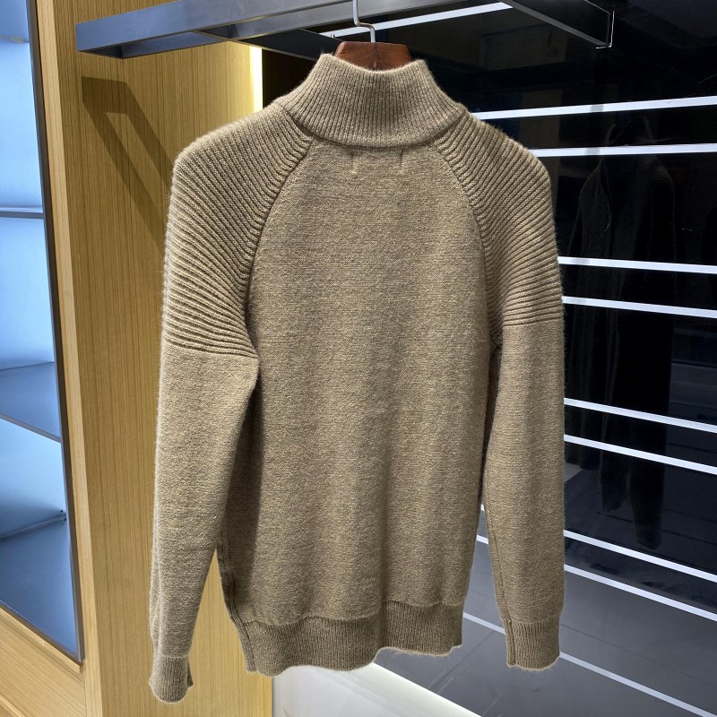 儒雅随和 男士秋冬休闲校园风高领提花针织衫 修身保暖羊毛衫毛衣