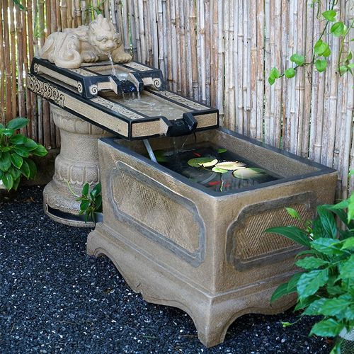 新中式户外庭院花园鱼池流水摆件阳台喷泉水景造景循环水景观装饰