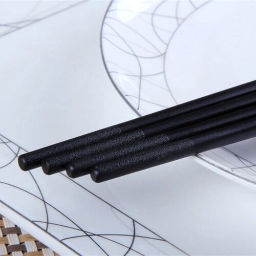 10双27cm长家用酒店餐饮塑料密胺筷合金筷防滑黑色不发霉筷子包邮