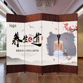 屏风隔断客厅美容院推拉折叠移动布艺折屏养生馆隔断简易装 饰门帘