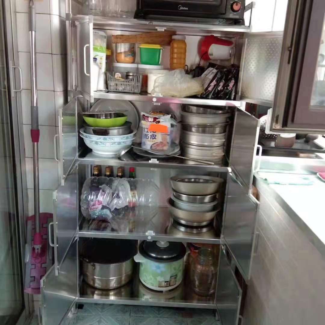 厨房简易橱柜餐边柜多功能不锈钢碗柜灶台柜阳台防水储物柜杂物柜