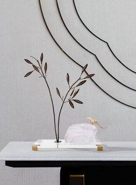 新中式禅意蜻蜓软装饰品售楼处别墅电视柜酒柜书柜抽象客厅玄关摆