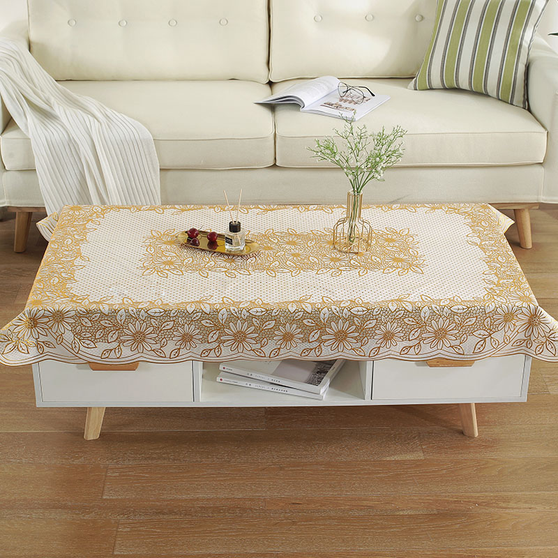 茶几桌布防水防烫防油免洗PVC茶几垫桌垫盖布长方形家用塑料台布
