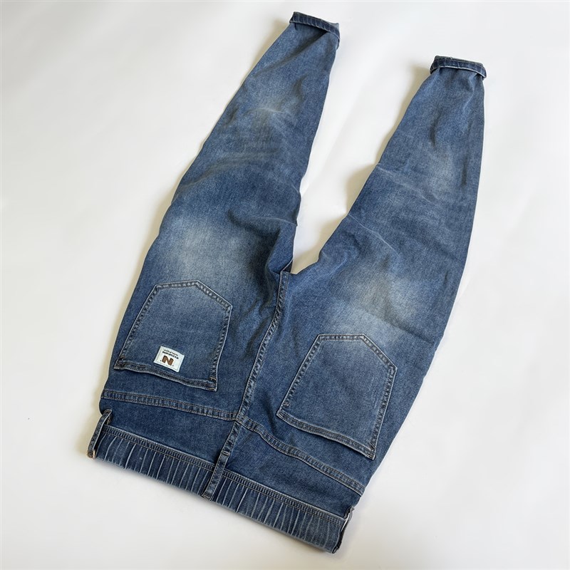 百搭神裤 松紧腰牛仔裤男2024春夏薄款锥形小脚九分裤弹修身9分裤