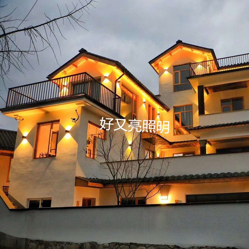 led可调光壁灯阳台上下照户外双头墙壁灯过道楼梯酒店卧室床头灯