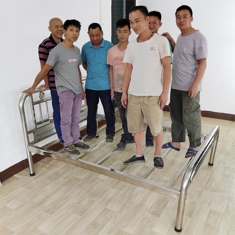 大弯管床加厚有挡板全不锈钢床无缝钢带款1.2米1.5m1.8米单双人床